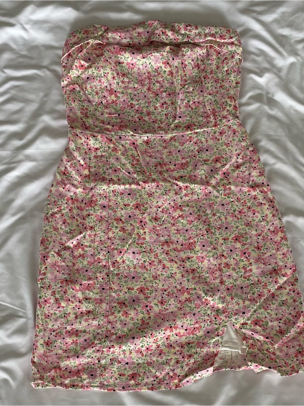 Aeropostale Pink Floral Strapless Mini Dress - lightly worn